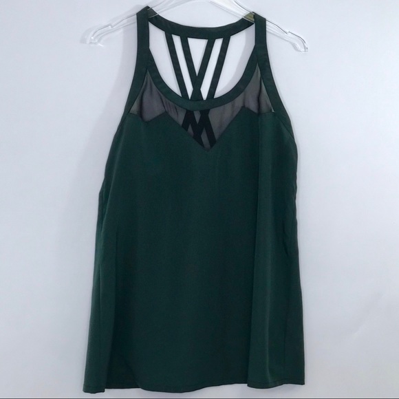 Kardashian Kollection Tops - Kardashian Kollection Cris Cross Back Tank Green